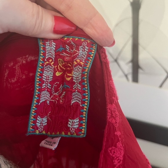 Johnny Was Mayu Wild Cherry Red tunic. - Picture 6 of 9